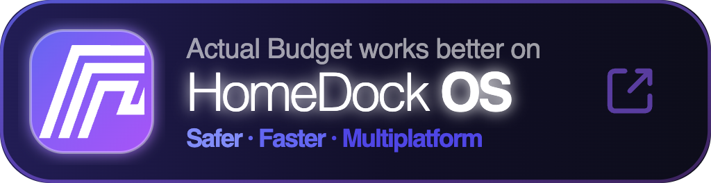 Actual Budget support badge dark